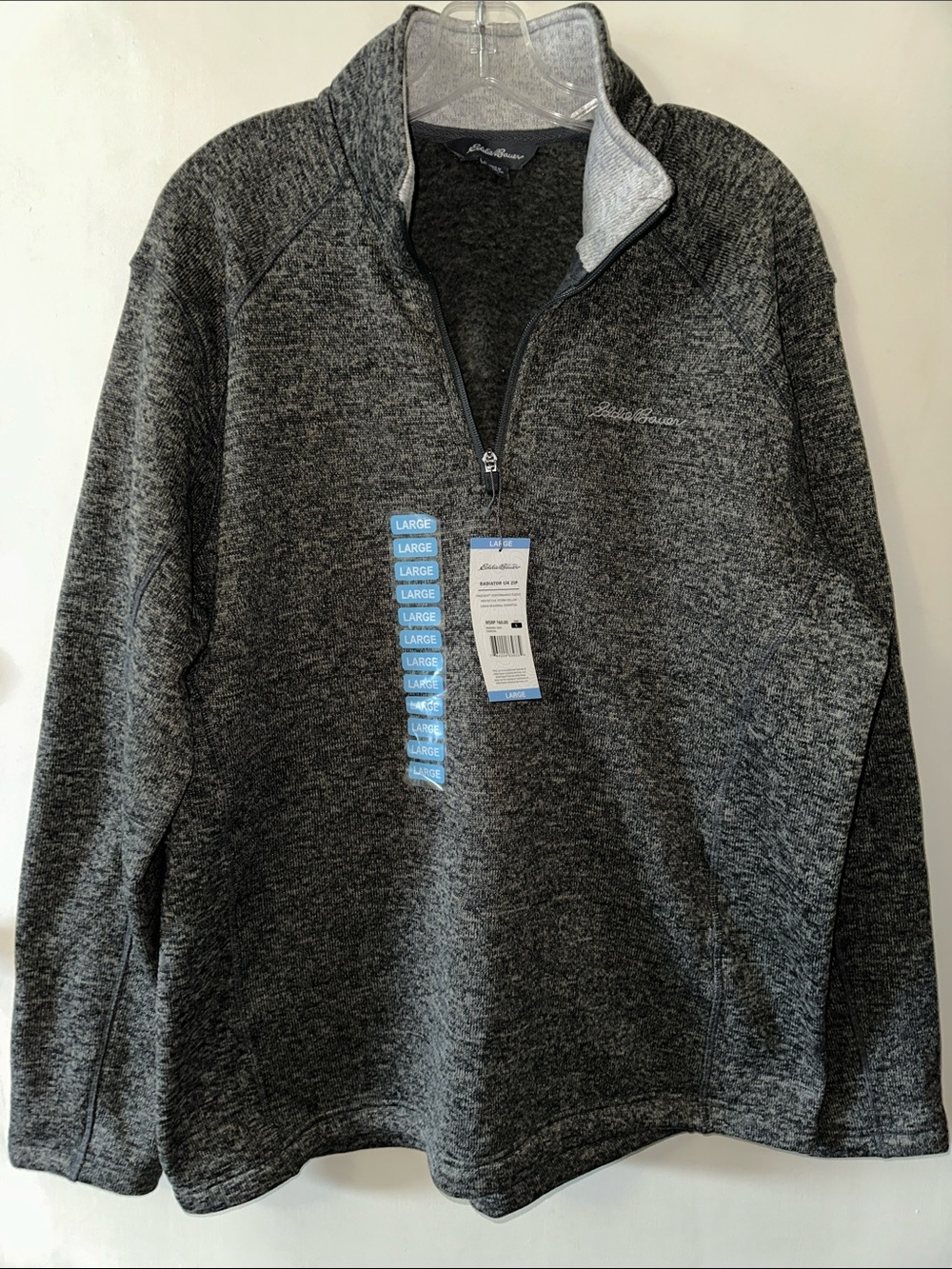 Eddie Bauer Men's Marled Charcoal Half-Zip Pullover